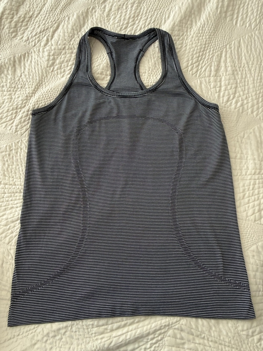 Lululemon Women’s Striped Racerback Tank Top - Black & White